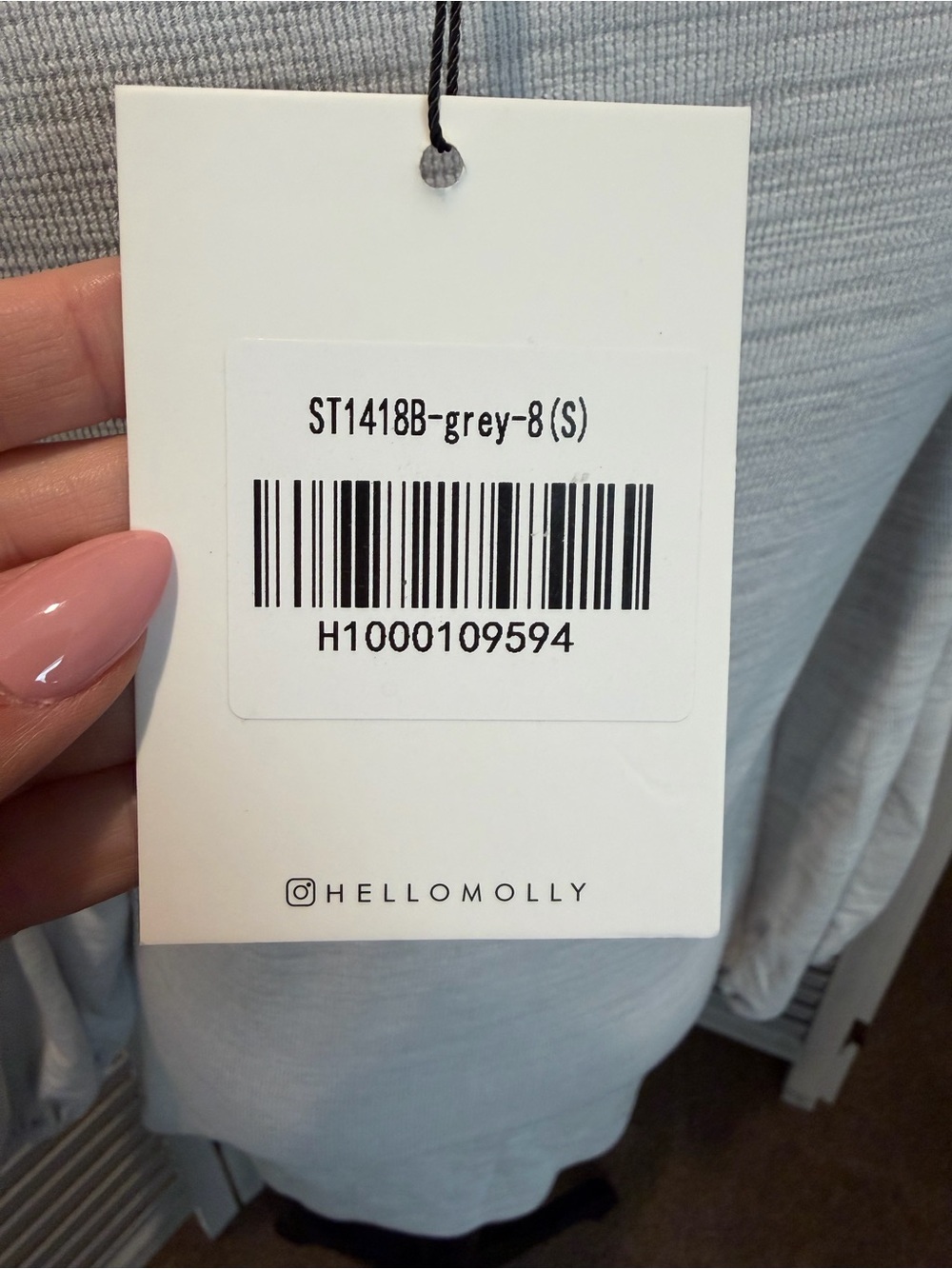 NWT Hello Molly Light Gray Tie-Front Long Sleeve Dress, Small/4 - Picture 7 of 9